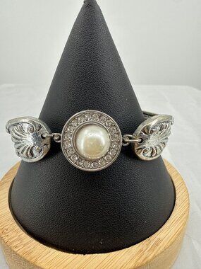 Vintage Silver Spoon Snap Bracelet Ornate Boho Interchangeable Clasp Bangle